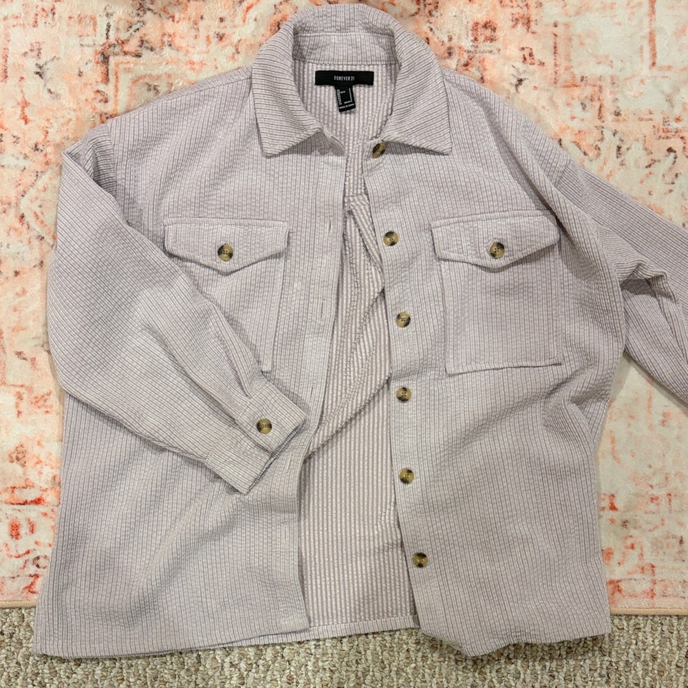Forever 21 Purple Button-Up Shirt Jacket
